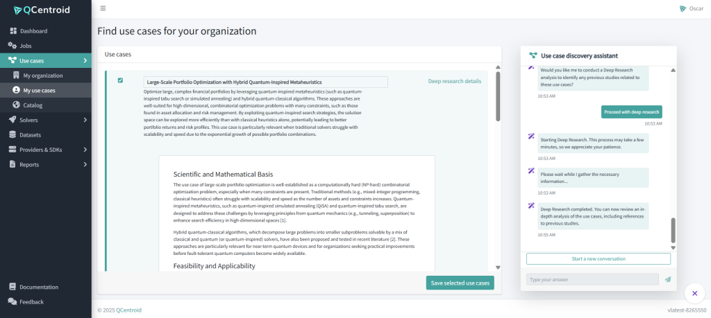 Sample feasibility report for quantum computing business application